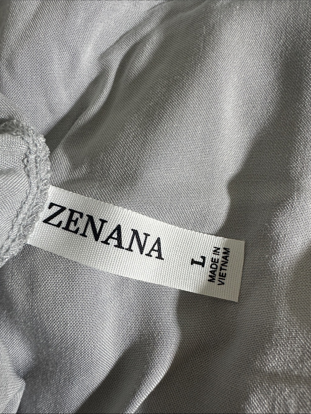 Zenana Tie Back Light Grey Suspender Jumpsuit pockets - lightweight Sz Large - Picture 4 of 4